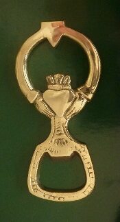 Gorgeous Solid Brass Claddagh Bottle Opener