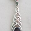 Sterling Silver Celtic Weave Necklace with Synthetic Amethyst