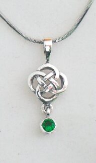 Go Green! Sterling Silver Celtic Knot Necklace