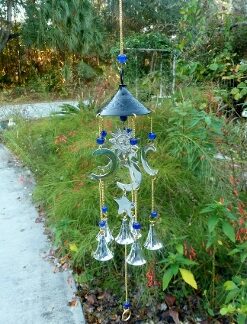 Celtic Moon Stainless Steel/Brass Wind Chime - 6 Bells