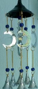 Alternative view of Celtic Moon Stainless Steel/Brass Wind Chime - 6 Bells