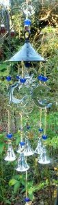 Celtic Moon Stainless Steel/Brass Wind Chime - 6 Bells - Image 3