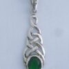 Sterling Silver Celtic Weave Necklace w/ Synthetic Emerald