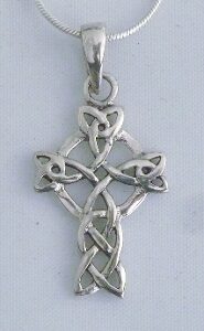 Irish Sterling Silver Celtic Cross/Triquetra Necklace