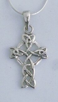 Irish Sterling Silver Celtic Cross/Triquetra Necklace