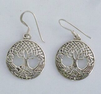 Intricate Sterling Silver Tree of Life Earrings