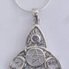 Sterling Silver Celestial Triquetra with Synthetic Amethyst