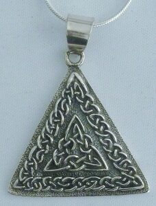 Sterling Silver Interwoven Triquetras Triangle Necklace