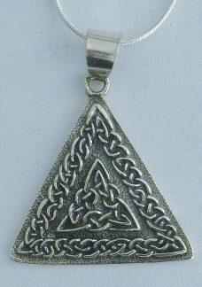 Sterling Silver Interwoven Triquetras Triangle Necklace