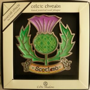 Celtic Threads Handpainted Scottish Thistle Wallhanging