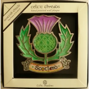 Celtic Threads Handpainted Scottish Thistle Wallhanging
