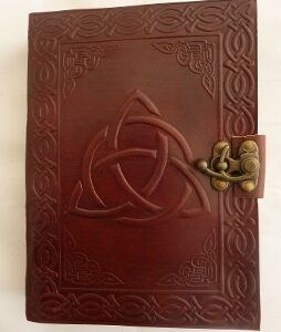 Trinity Knot Leather-Bound Parchment Journal - Brown