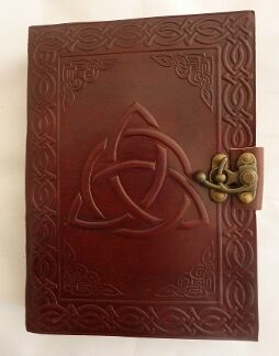 Trinity Knot Leather-Bound Parchment Journal - Brown