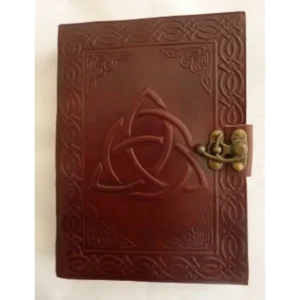 Trinity Knot Leather-Bound Parchment Journal – Brown