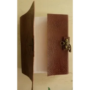 Trinity Knot Leather-Bound Parchment Journal – Brown