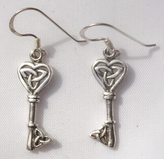 Sterling Silver Key to the Castle Trinity Knot Earrings