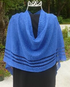4-Seasons Royal Blue Poncho, 100% Irish Linen, Authentic Irish
