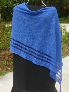 Alternative view of 4-Seasons Royal Blue Poncho, 100% Irish Linen, Authentic Irish