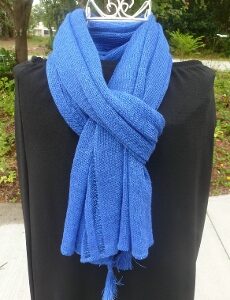 4-Seasons Royal Blue Poncho, 100% Irish Linen, Authentic Irish - Image 3