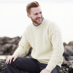 Traditional Classic Unisex Aran Knit Fisherman's Sweater