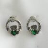 Go Green! Sterling Silver Claddagh Stud Earrings