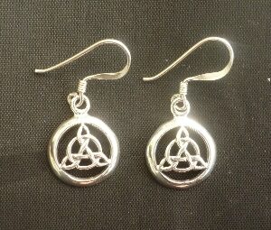 Authentic Irish Sterling Silver 'Circle' Trinity Knot Earrings