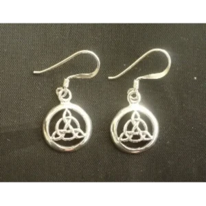 Authentic Irish Sterling Silver ‘Circle’ Trinity Knot Earrings