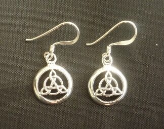 Authentic Irish Sterling Silver 'Circle' Trinity Knot Earrings
