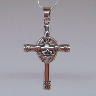 Silver Celtic Cross/Claddagh/Trinity Knot Necklace