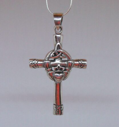 Silver Celtic Cross/Claddagh/Trinity Knot Necklace