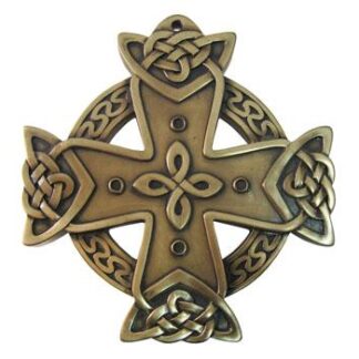Bronze Celtic Shadows Eternity Cross Wall Plaque