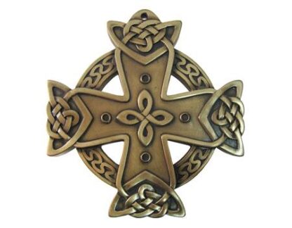Bronze Celtic Shadows Eternity Cross Wall Plaque