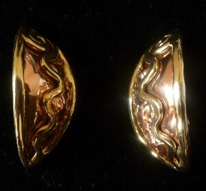 Hammered Copper 2-Tone Celtic Spiral Creole Earrings