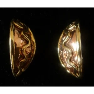 Hammered Copper 2-Tone Celtic Spiral Creole Earrings