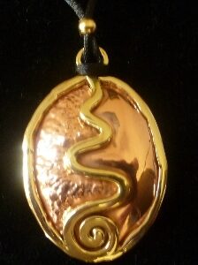Grange Hammered Round Copper 2-Tone Celtic Spiral Necklace