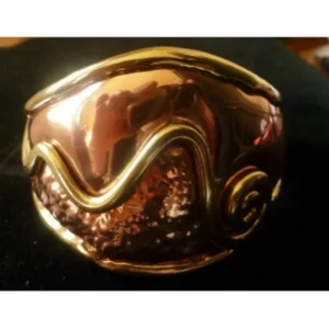 Grange Hammered Copper 2-Tone Spiral Wide Bangle