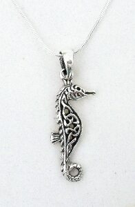 Sensational Silver Celtic Trinity Knot/Seahorse Necklace
