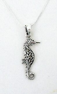 Sensational Silver Celtic Trinity Knot/Seahorse Necklace