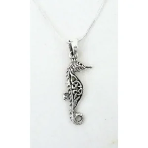 Sensational Silver Celtic Trinity Knot/Seahorse Necklace