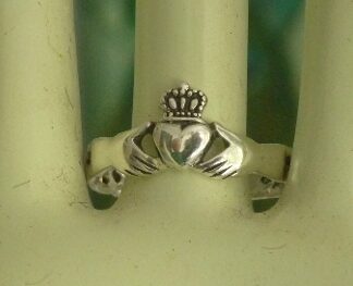 Sterling Silver Claddagh Ring with Celtic Weave Band