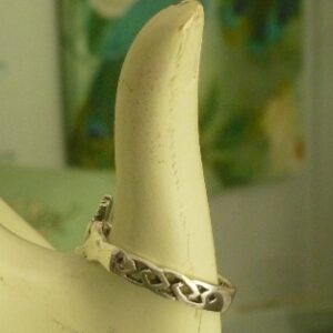 Alternative view of Sterling Silver Claddagh Ring with Celtic Weave Band