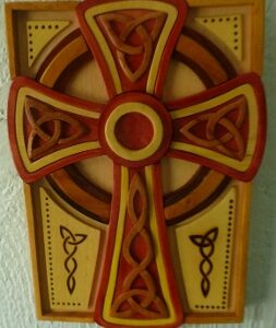 Hand-Carved Celtic Cross Wallhanger from Galway Woodworkers