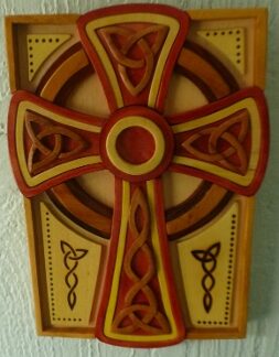 Hand-Carved Celtic Cross Wallhanger from Galway Woodworkers