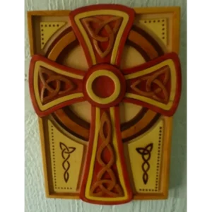 Hand-Carved Celtic Cross Wallhanger from Galway Woodworkers