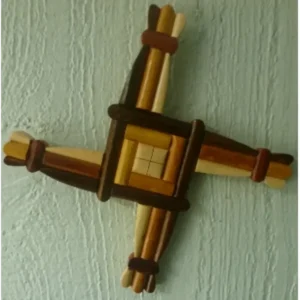 Hand-Carved St. Brigid’s Cross Wallhanger from Galway