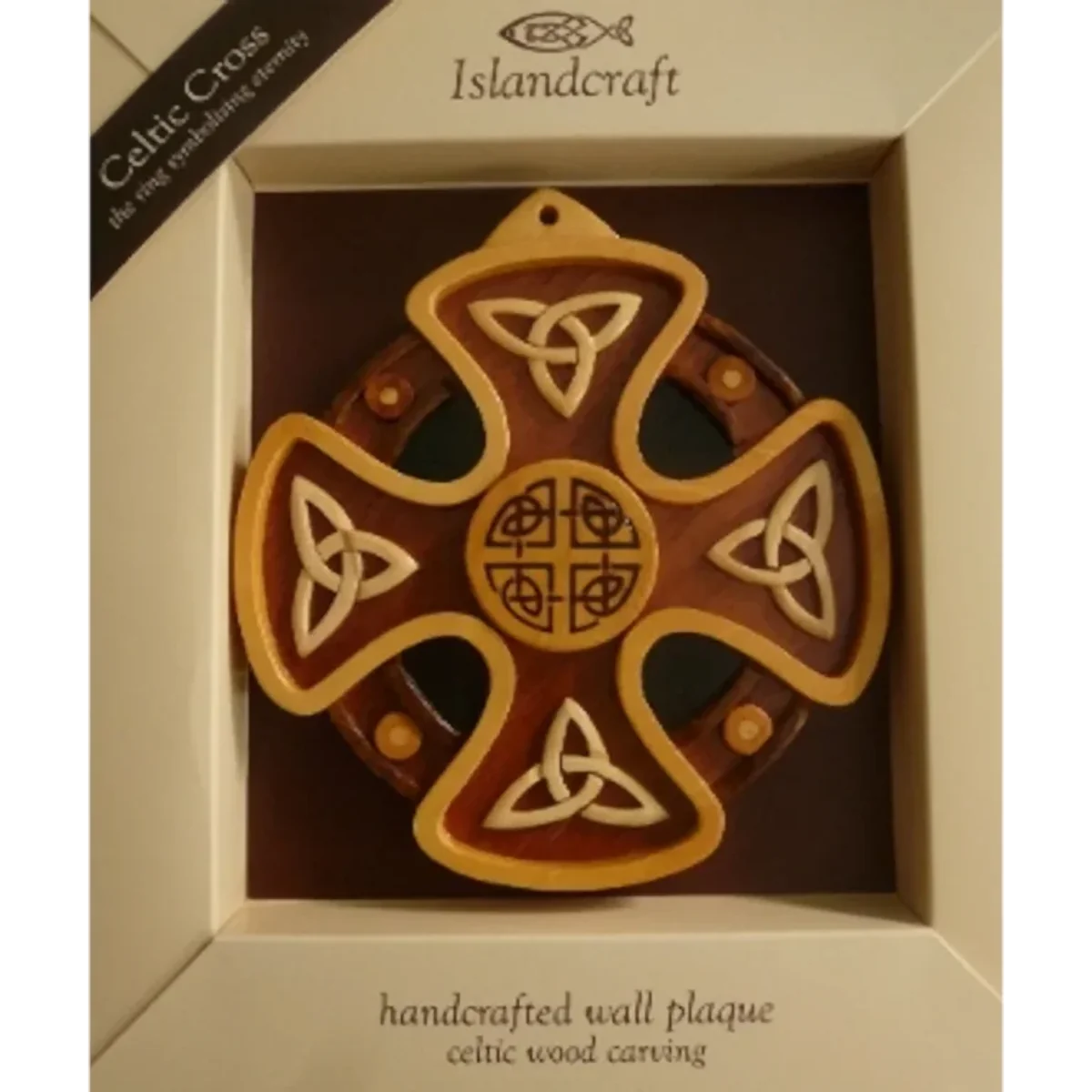 Hand-Carved Eternity Celtic Cross wallhanger from Galway