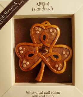 Hand-Carved Shamrock wallhanger from Galway Woodworkers