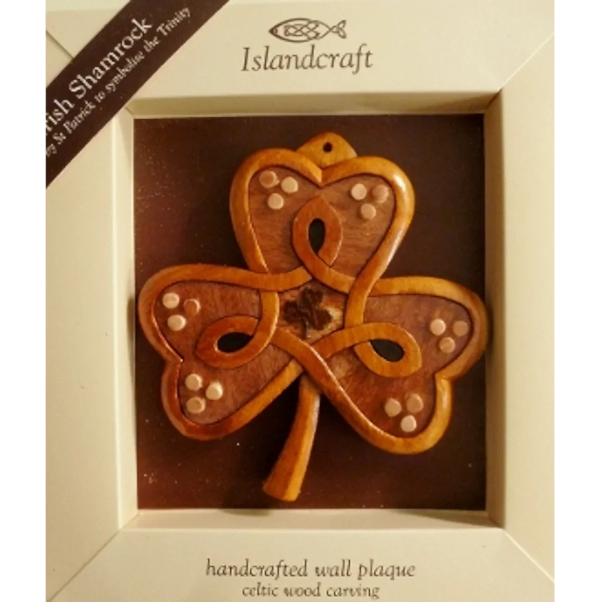 Hand-Carved Shamrock wallhanger from Galway Woodworkers
