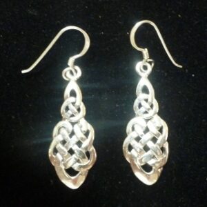Sterling Silver Teardrop-Shaped Celtic Weave Earrings