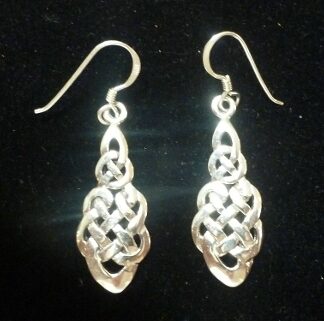 Sterling Silver Teardrop-Shaped Celtic Weave Earrings